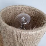 Lampe gres vintage abat jour corde