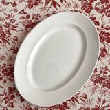 Plat ovale blanc en terre de fer Digoin et Sarreguemines