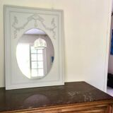 Oval mirror wood frame