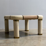 Brass and glass coffee table by Tommaso Barbi 1970'