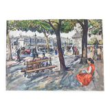 André Duculty (1912-1990) Watercolor on paper "Pont Alexandre III à Paris" Signed lower left