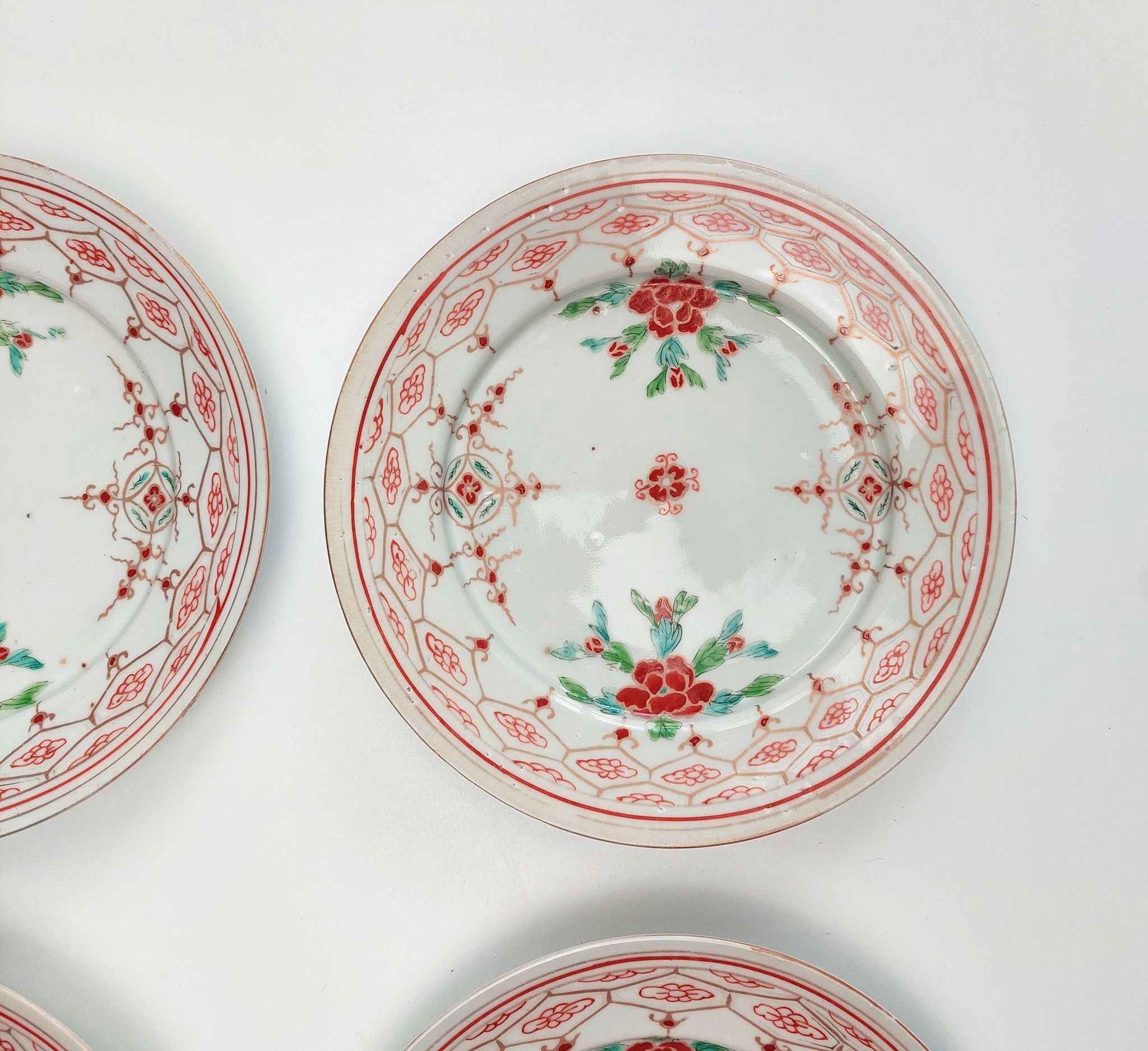 Set of 4 antique Arita porcelain plates