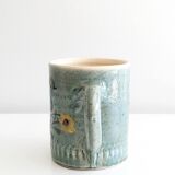 Mug artisanal en céramique vernissée signé. Saint Jorioz.