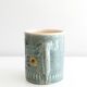 Handcrafted glazed ceramic mug signed. Saint Jorioz.