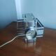 Vintage 70s chrome cube lamp – Brutalist / Space Age style + Bulb