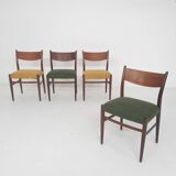 Set of four teak Pastoe "SA10" dining chairs, The Netherlands 1959