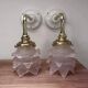 Pair of pink Art Deco wall sconces