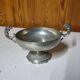 Burgundy footed cup in pewter with ram's head