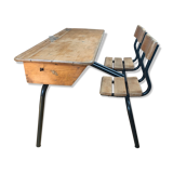 Double vintage school desk