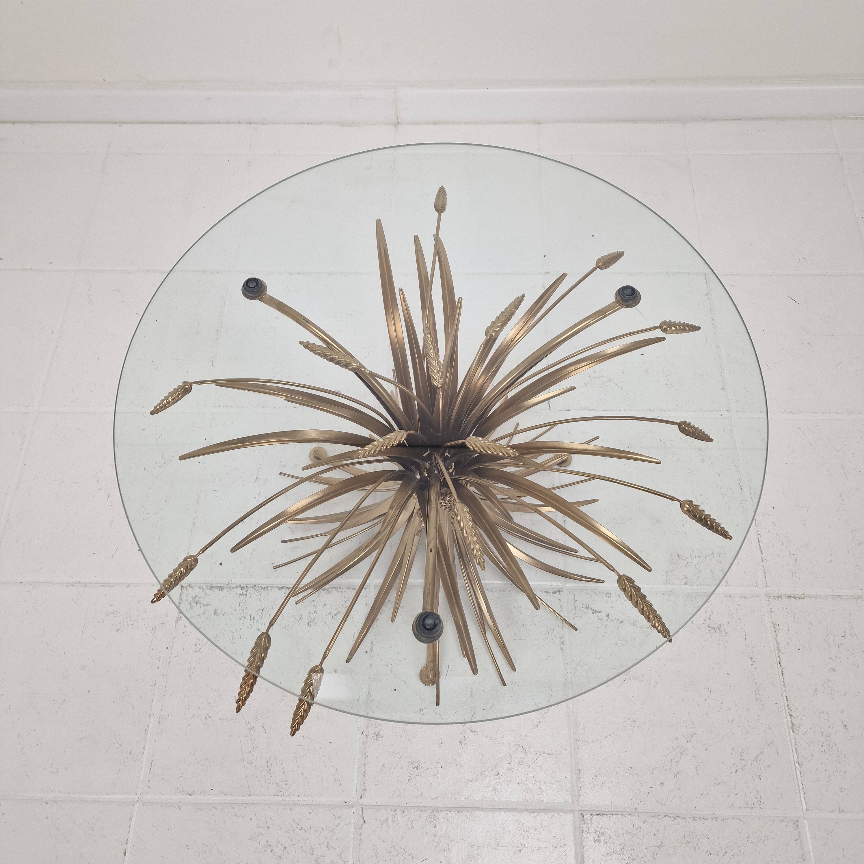 Hollywood Regency Gilded Coco Chanel Style Sheaf of Wheat Coffee Table, 197