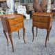 Pair of Louis XV style bedside tables in solid cherry wood.