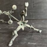 Pair of large Napoleon III candlesticks in patinated bronze