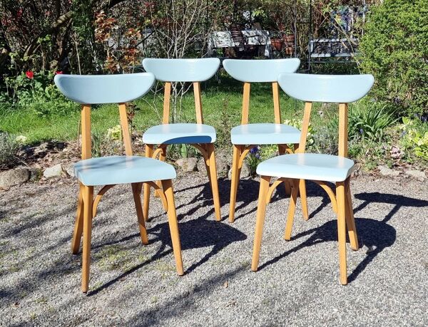 Set 4 chaises bistrot Luterma années 60