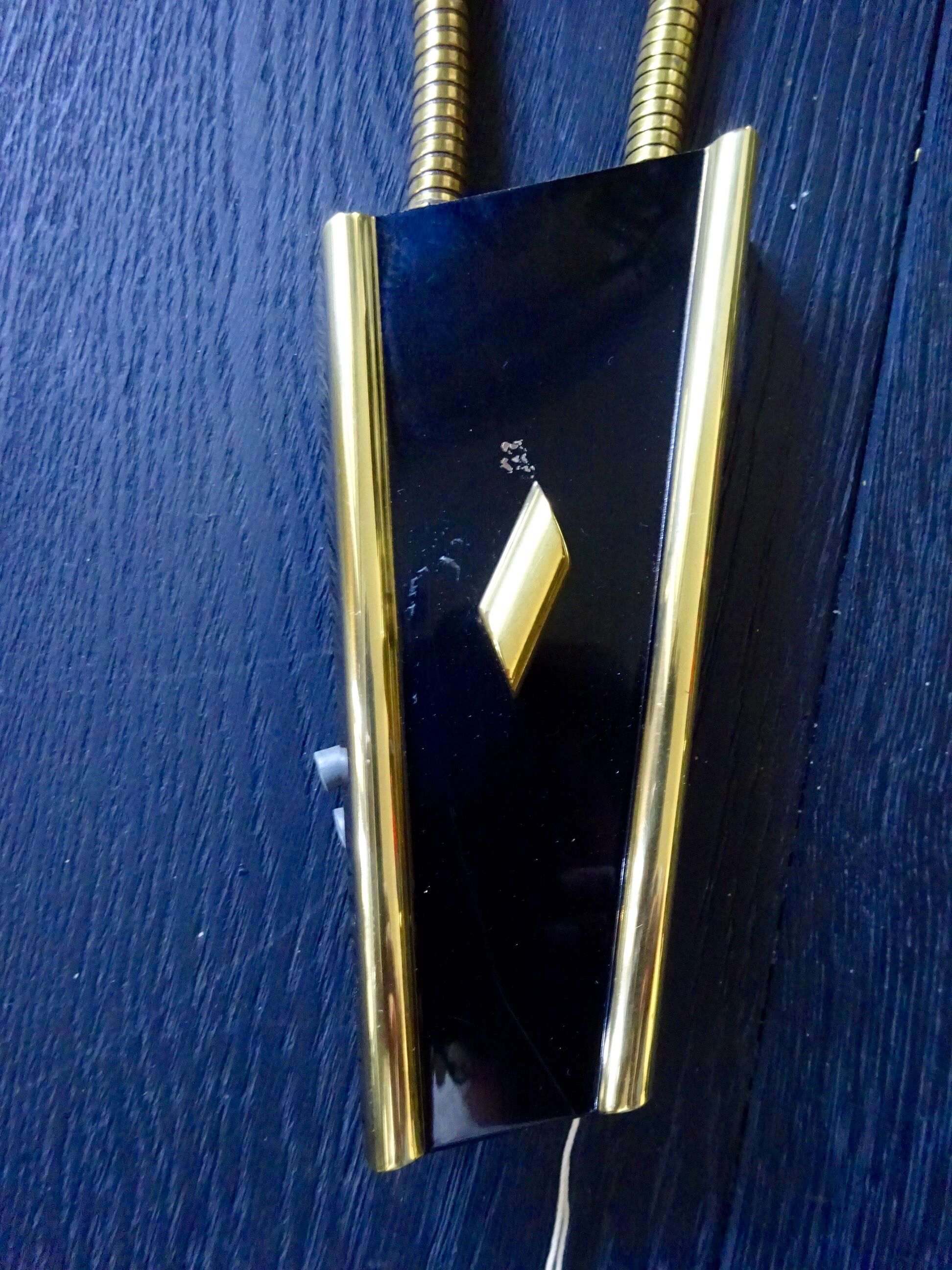 Pair of years 40-50 in brass and glass
