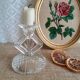 Art Deco chiseled glass candle holder - vintage