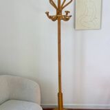 Vintage Rattan Parrot Coat Rack