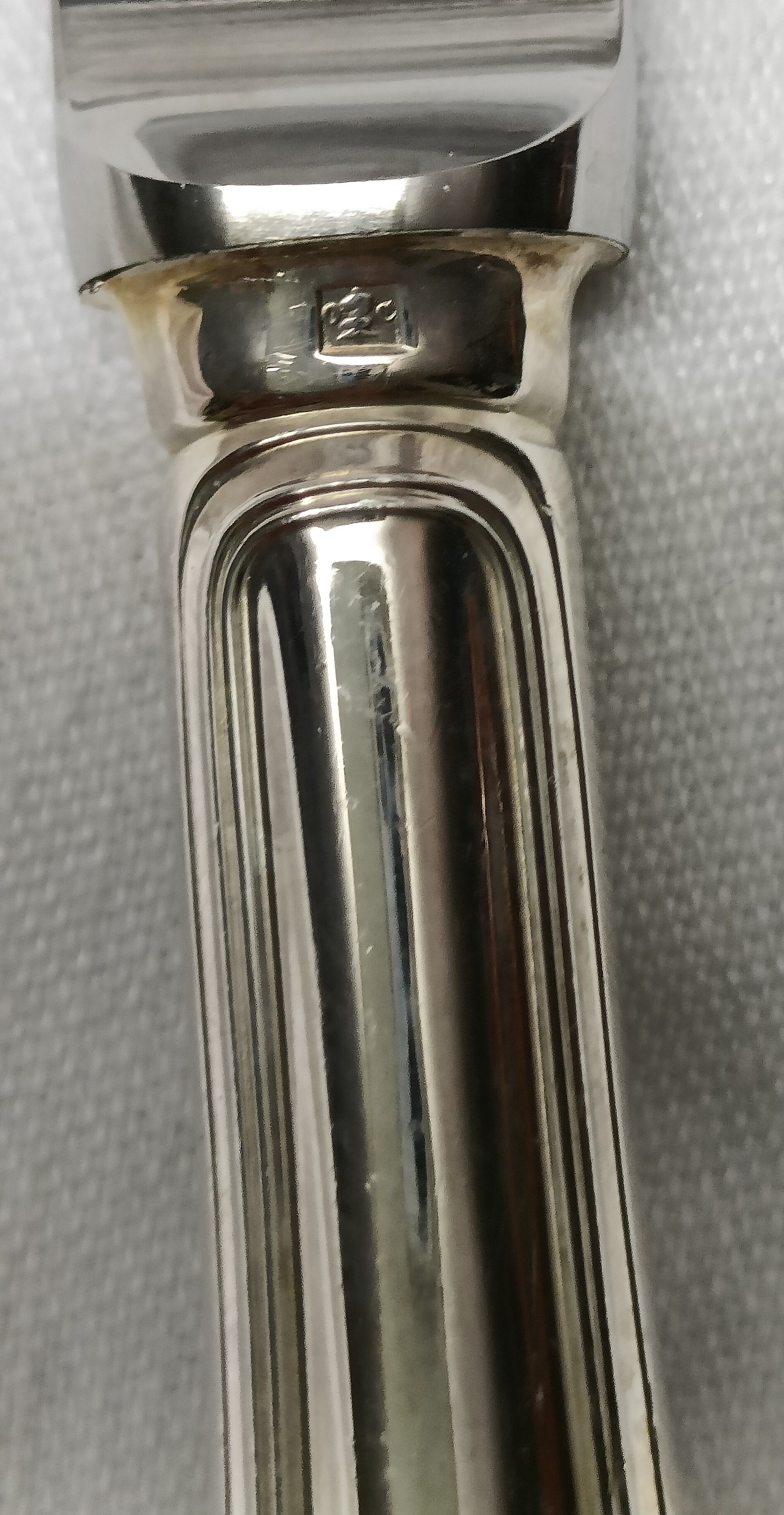 set of 12 silver metal dessert knives from Christofle model "spartours"