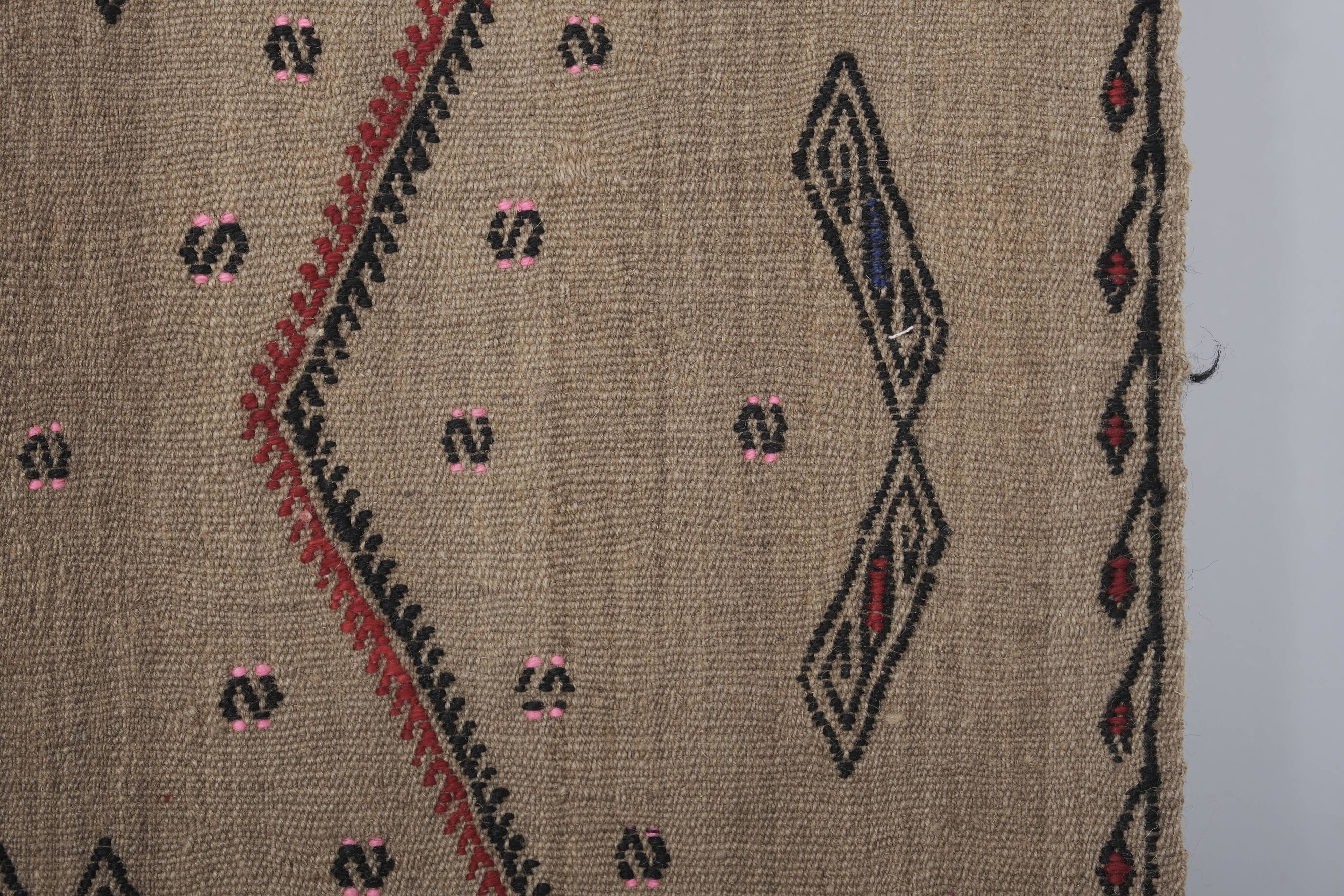 Vintage Turkish Oushak Handwoven Rug 55x376 cm