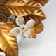 Vintage gilt metal flower-shaped wall or ceiling lamp