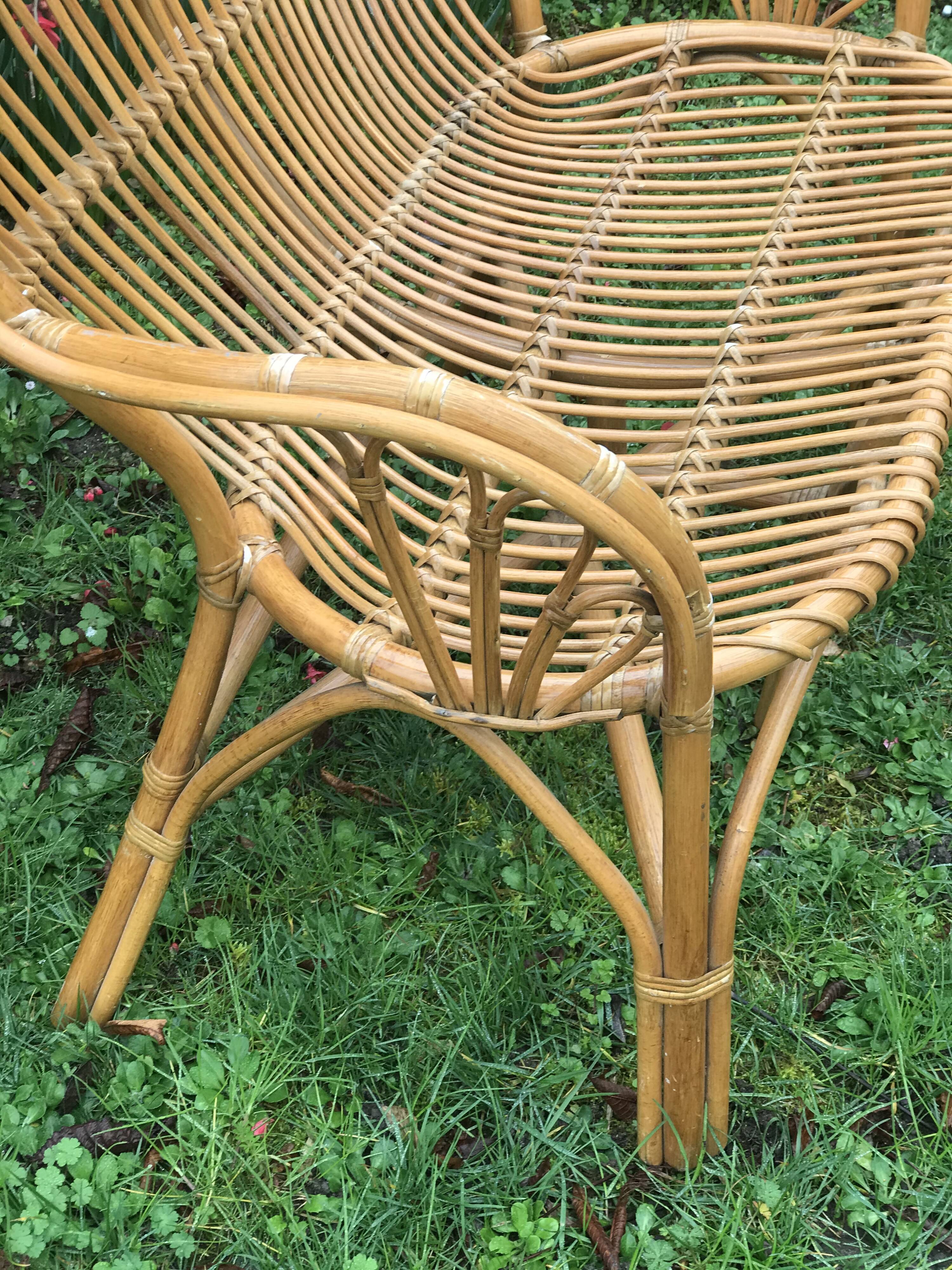 Vintage rattan seat length 103