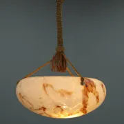 Art Nouveau Glass Pendant, Czechoslovakia, 1920s