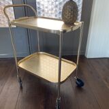 Chariot de service de régence du milieu du siècle en or de Kaymet, années 1950