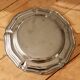 Small round vintage shiny metal dish - Scalloped