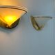 Pair of vintage wall lights, brass and opaline glass, Italy 1970