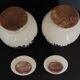 Pair of covered earthenware pots Italy Castelli 18th century