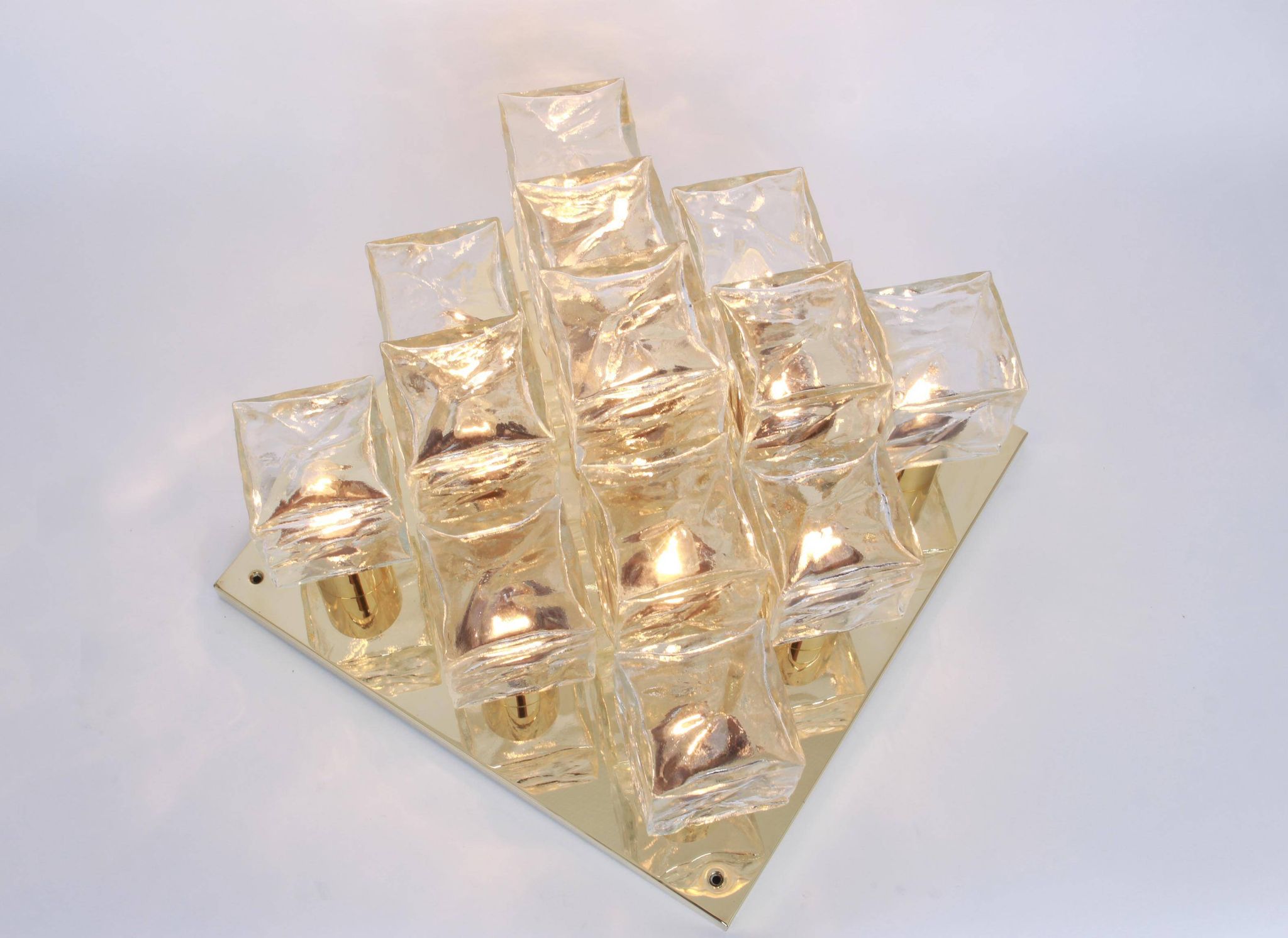 Large glass ice chandelier from Murano by Kalmar, Austria, 1960s.