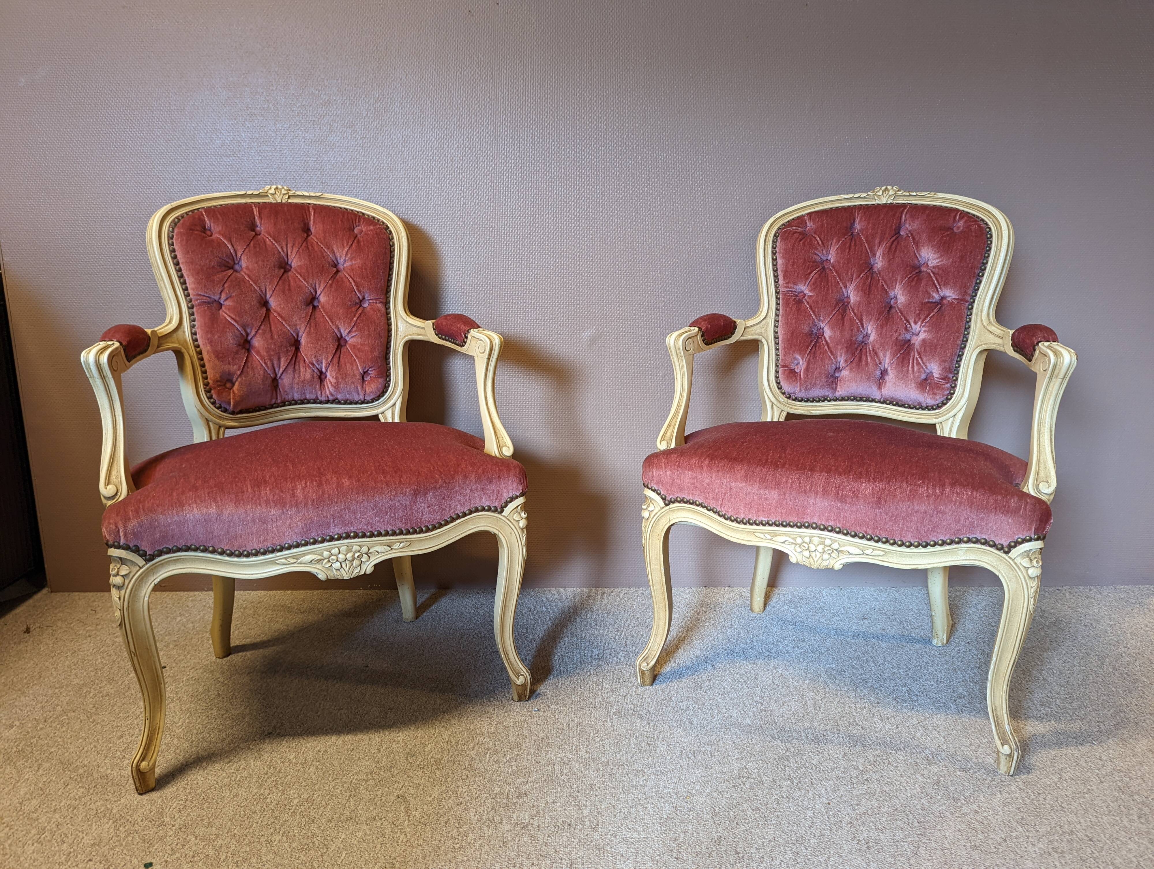 Pair of Louis XV armchairs