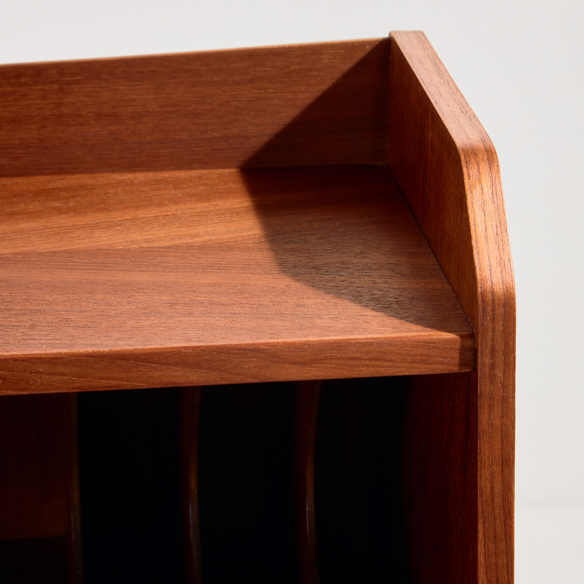 Restored teak cylinder desk