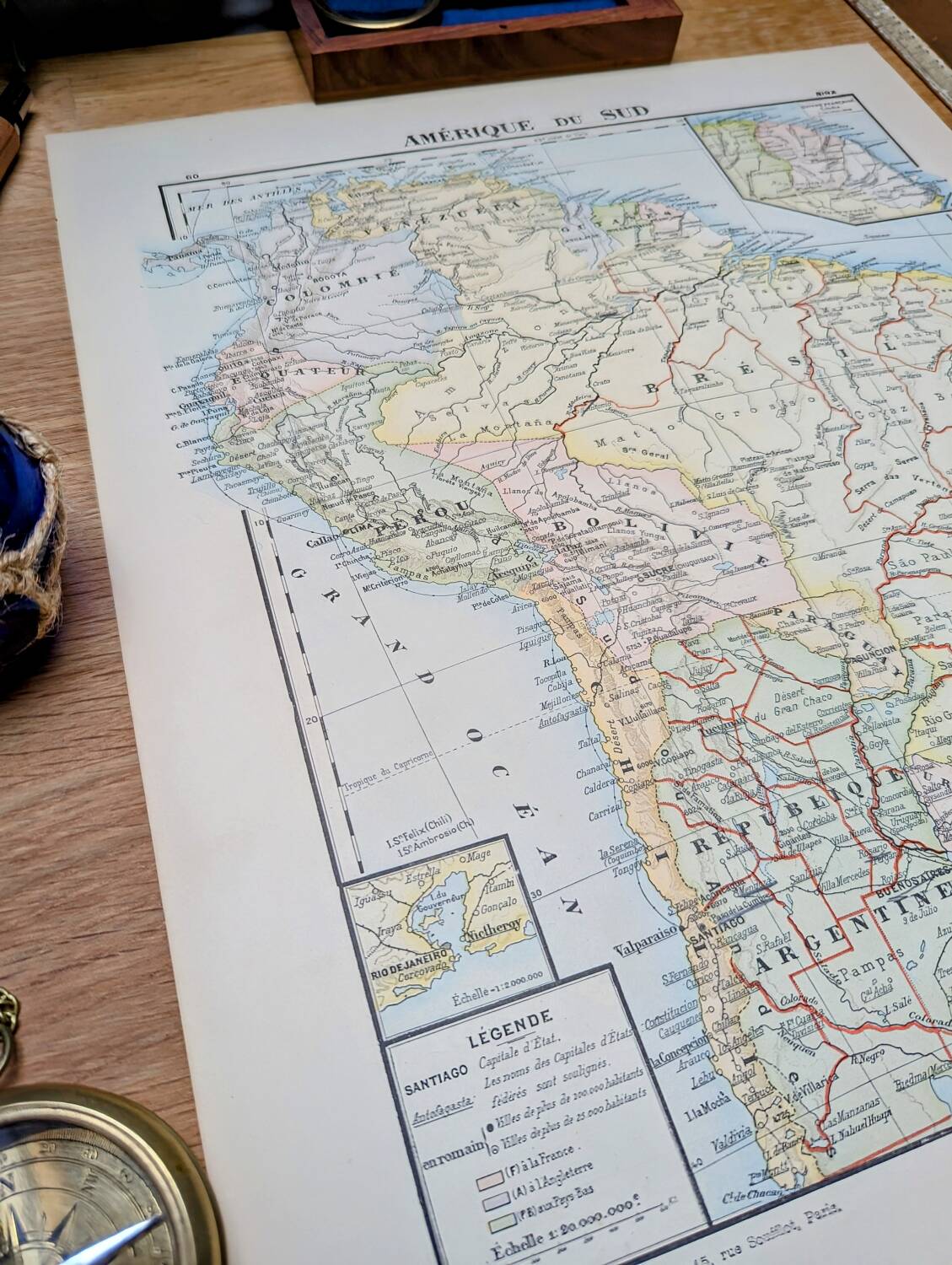 Printed in 1900, South America.