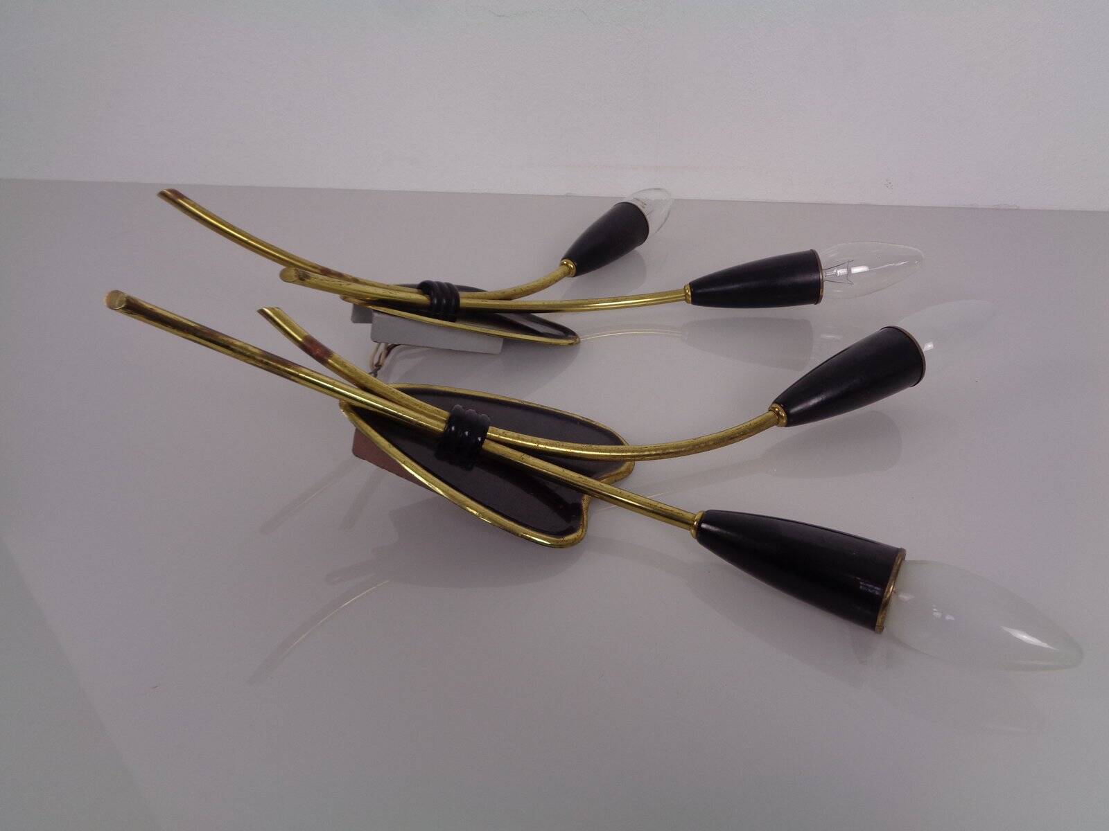 Mid-Century Modern German Wall Lamps, 1950s, Set of 2