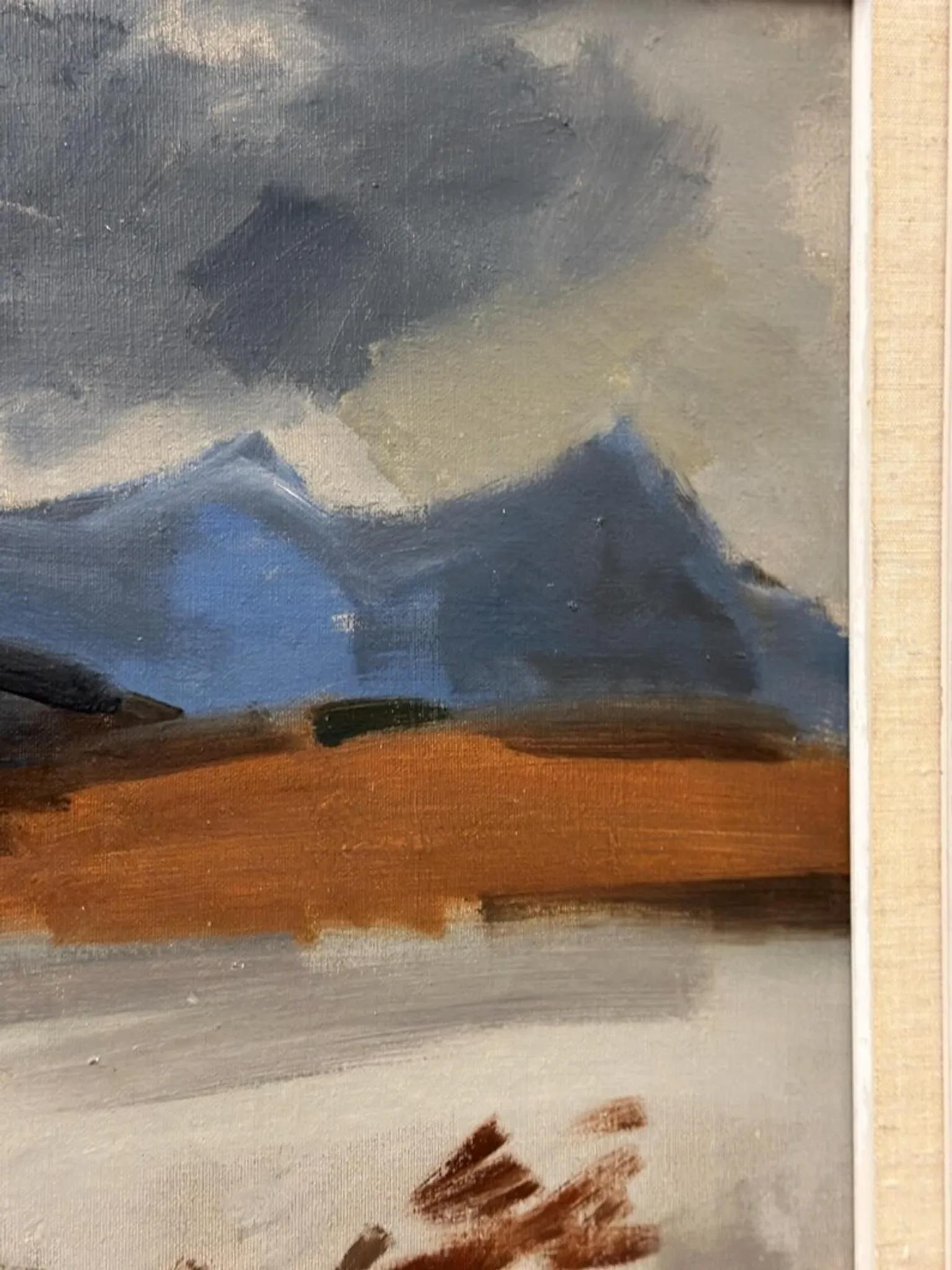 Original Swedish Oil on Canvas – “Landscape” by Ivar Hjertqvist – Vintage & Framed 74 × 65 cm (29" × 25.5")