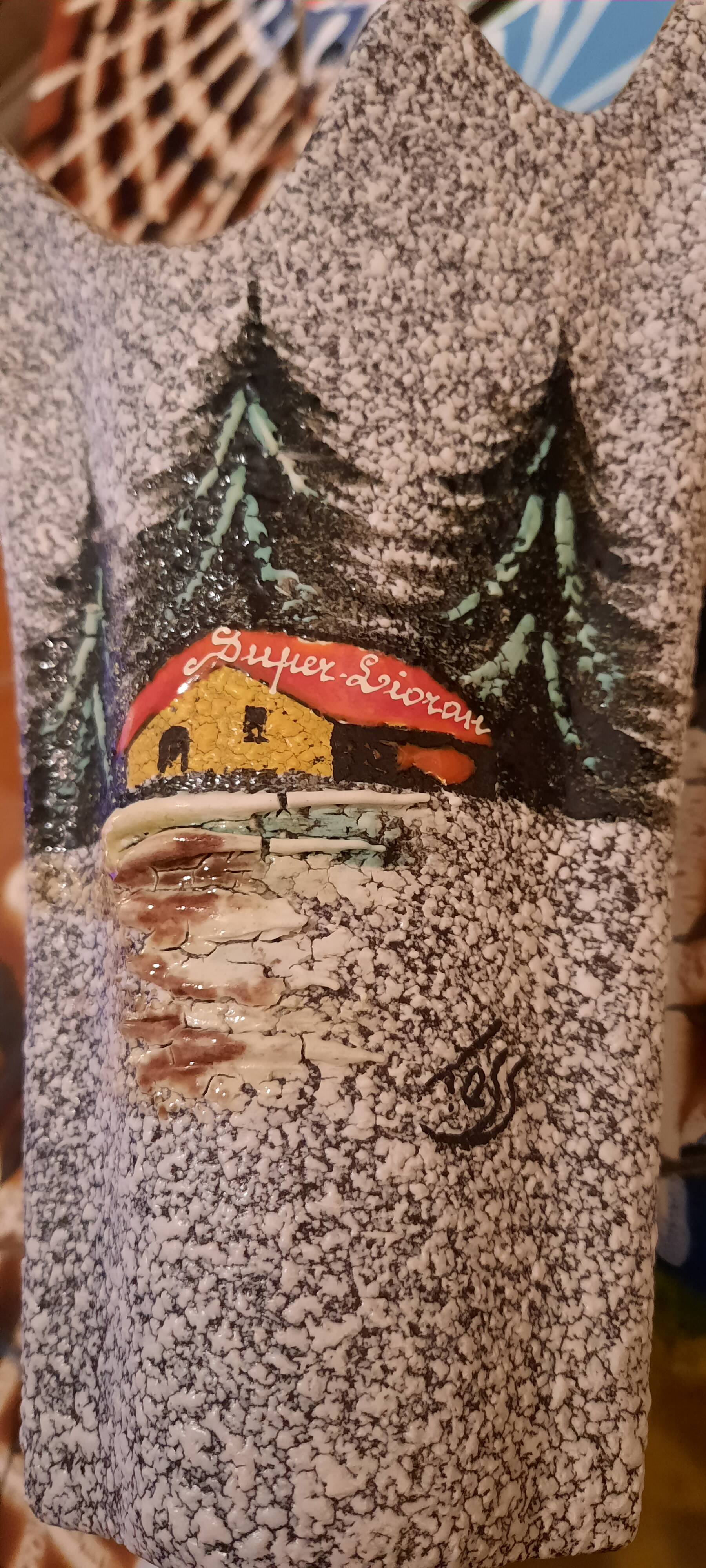 Ceramic vase signed Tess vintage