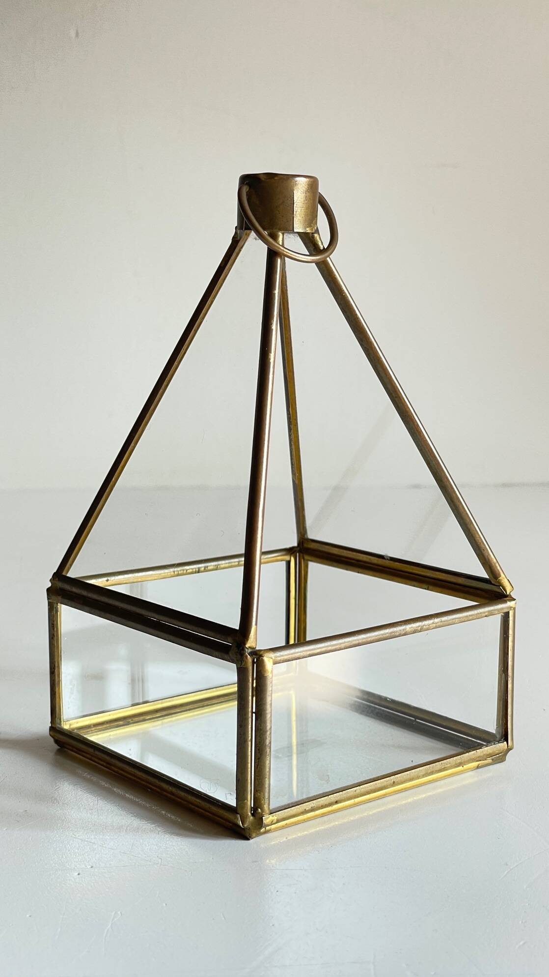 Vide-poche verre et laiton vintage