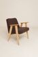Lounge Chair Retro Style Cacao Wool Upholstery Natural beech wood