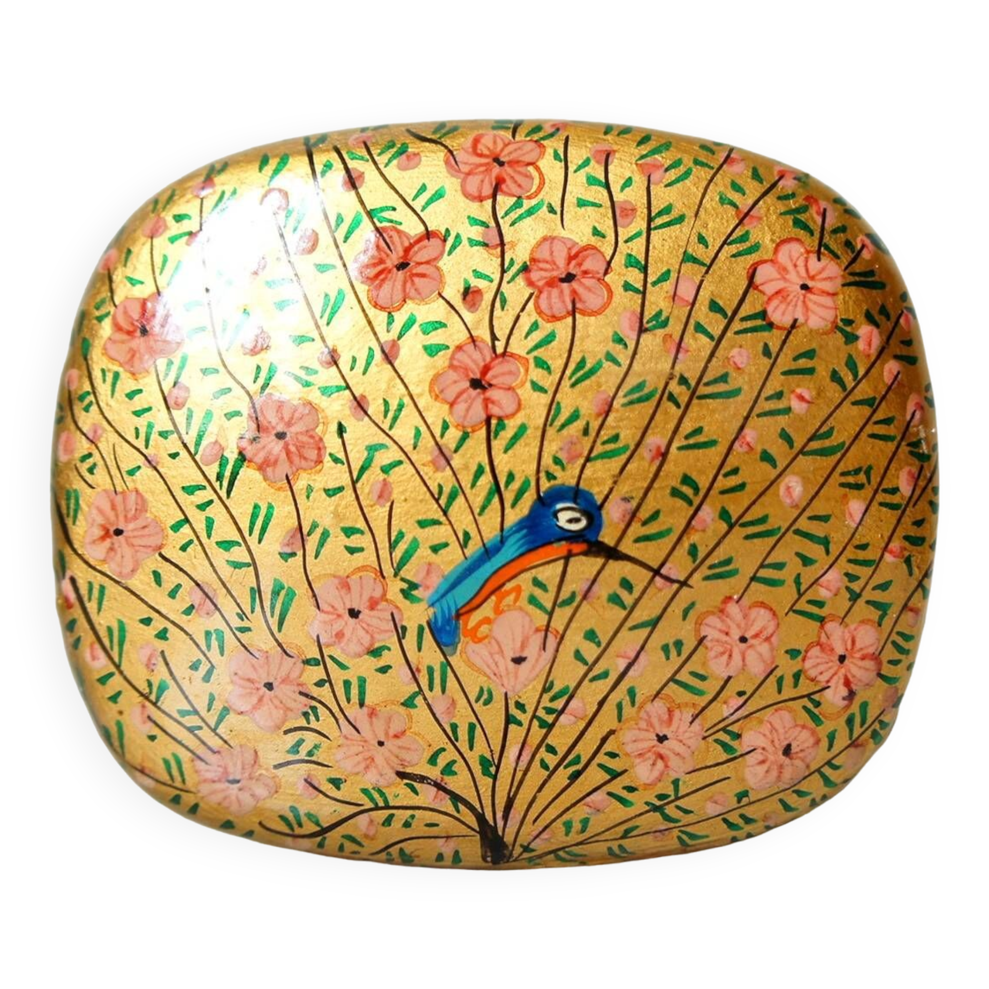 Lacquered & painted "peacock" box