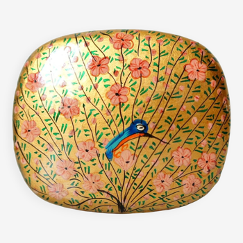 Lacquered & painted "peacock" box