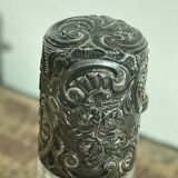 Salt bottle, cut glass, silver metal, Napoleon III, 19th century, object of curiosity, decor