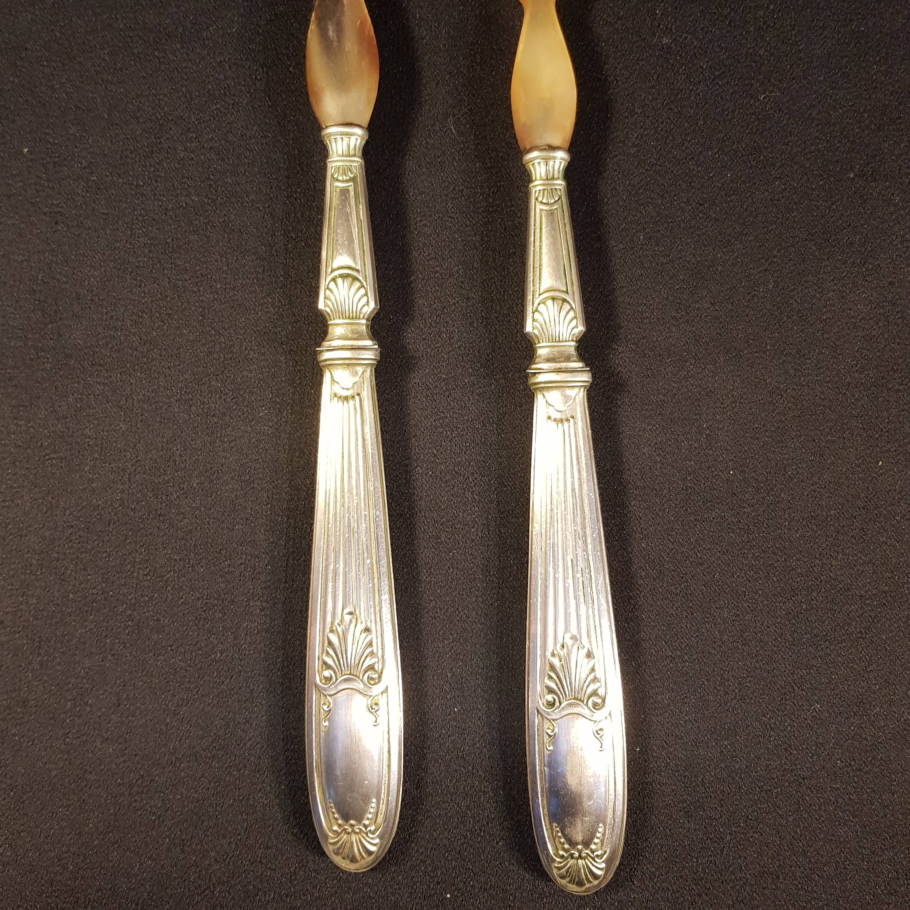 Old salad servers in their case