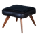 Mid-Century Teak Stool with Black Leather Seat, Denmark, 1960s