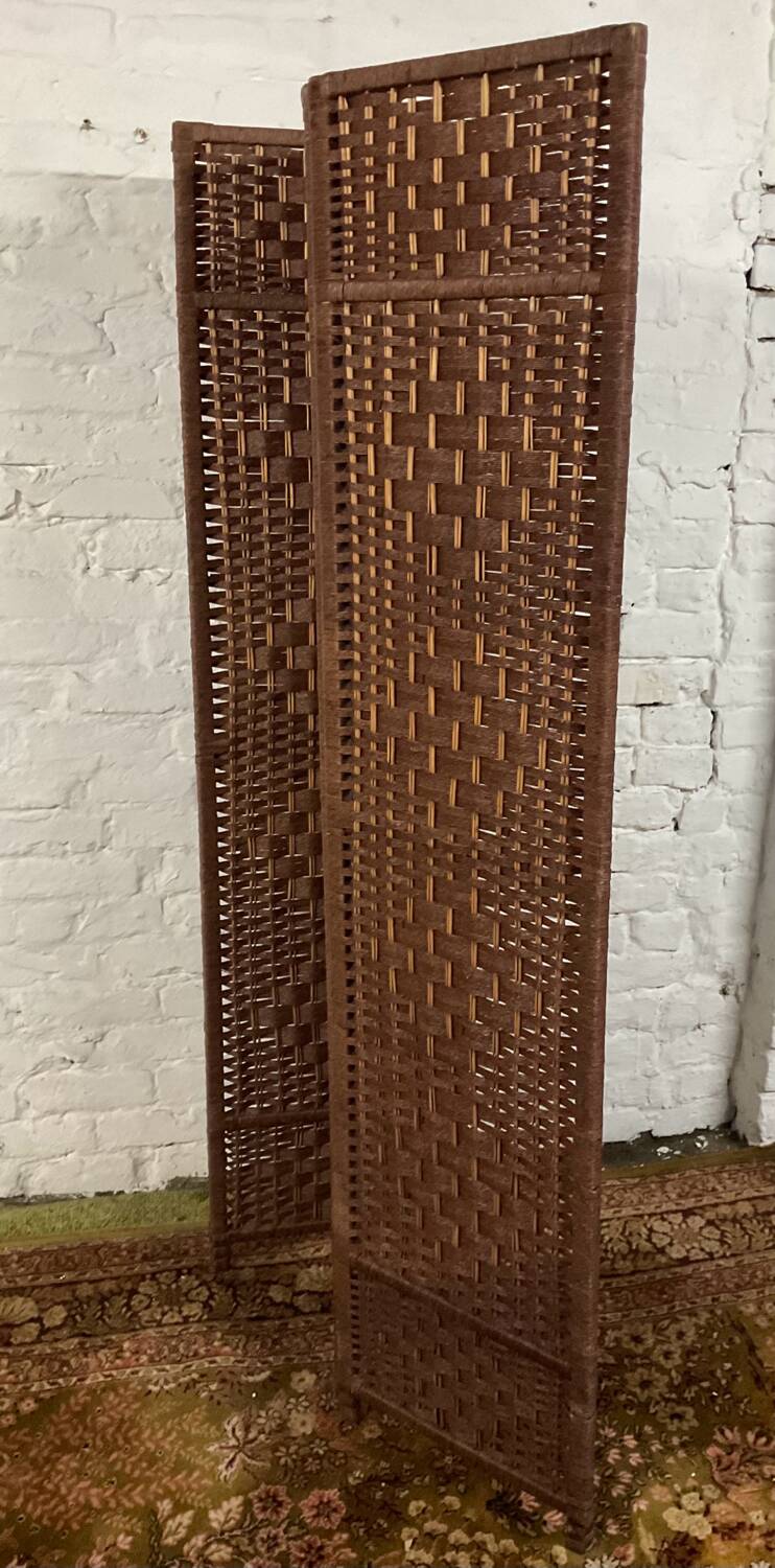 3-section rattan and wicker screen