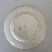 Assiette plate terre de fer sarreguemines fleur bleu- faïence ancienne