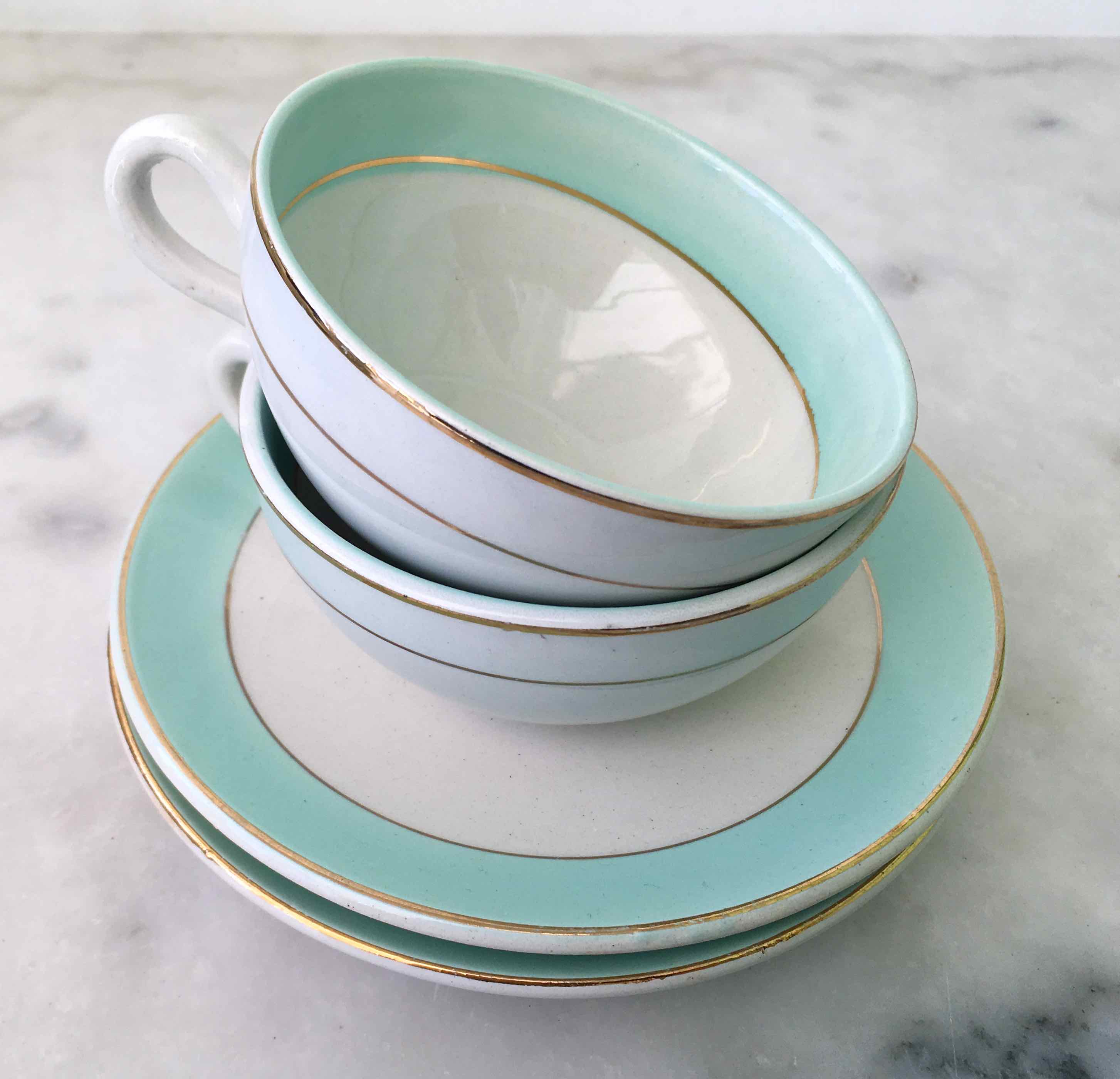 Coffee service earthenware from Lunéville for 6 people