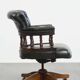Dark Green Cowhide Leather Swivel and Tilt Chesterfield Office Chair