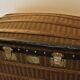 Curved trunk chest storage wood and canvas to scratches