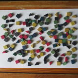 Old wooden mosaic set