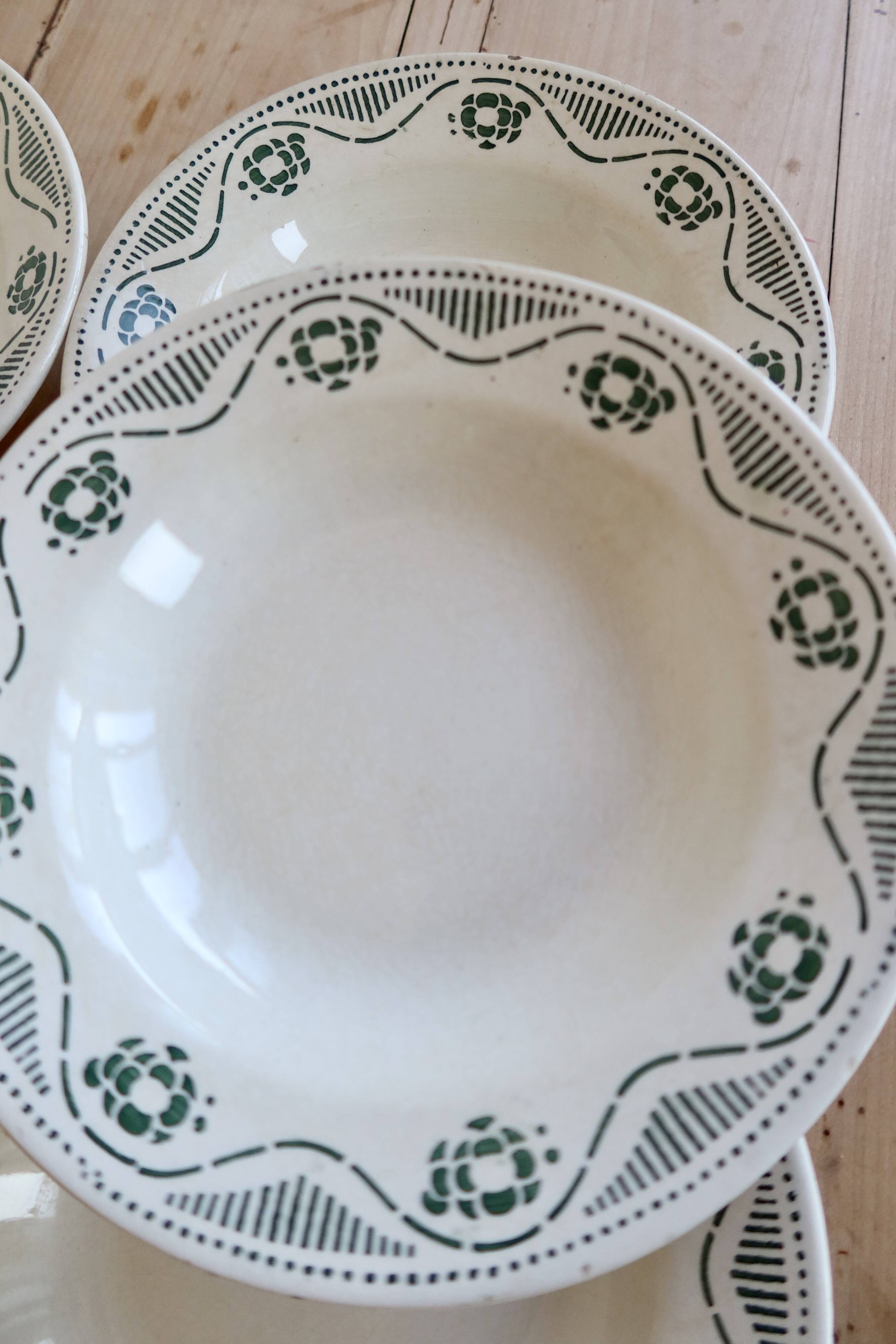 6 deep plates ironstone Nouvelles Galeries Ennegé Paris - Model R